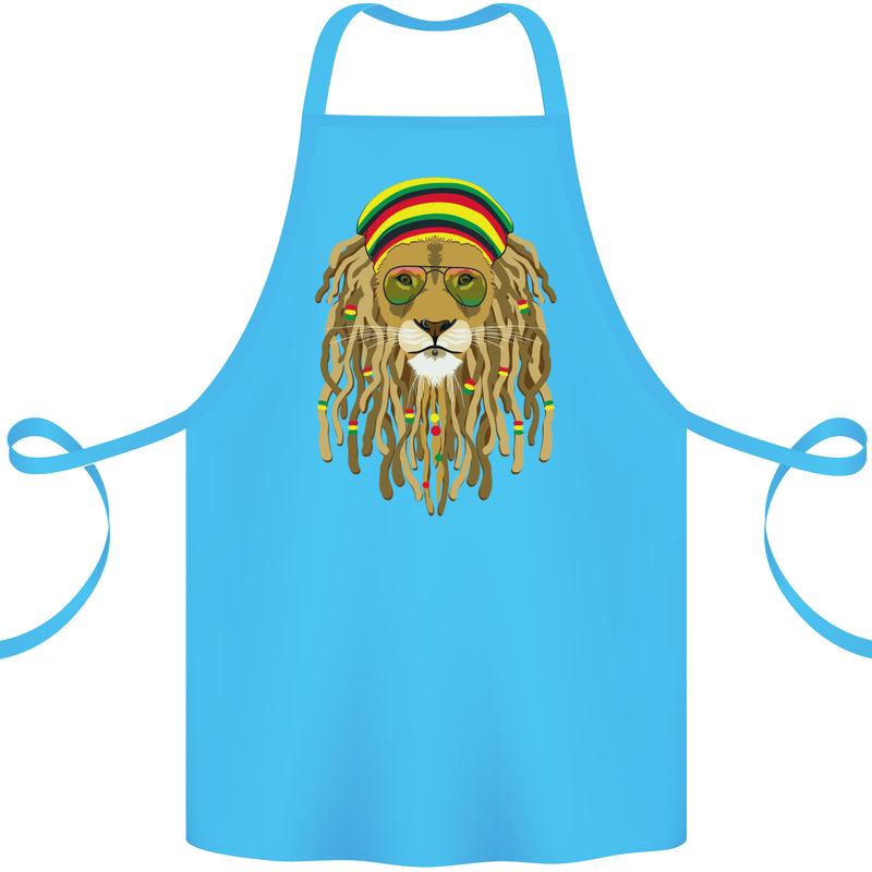 Dreadlock Rasta Lion Jamaica Jamaican Cotton Apron 100% Organic Turquoise