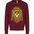 Dreadlock Rasta Lion Jamaica Jamaican Kids Sweatshirt Jumper Maroon