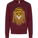 Dreadlock Rasta Lion Jamaica Jamaican Kids Sweatshirt Jumper Maroon