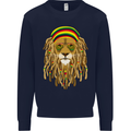 Dreadlock Rasta Lion Jamaica Jamaican Kids Sweatshirt Jumper Navy Blue