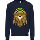 Dreadlock Rasta Lion Jamaica Jamaican Kids Sweatshirt Jumper Navy Blue
