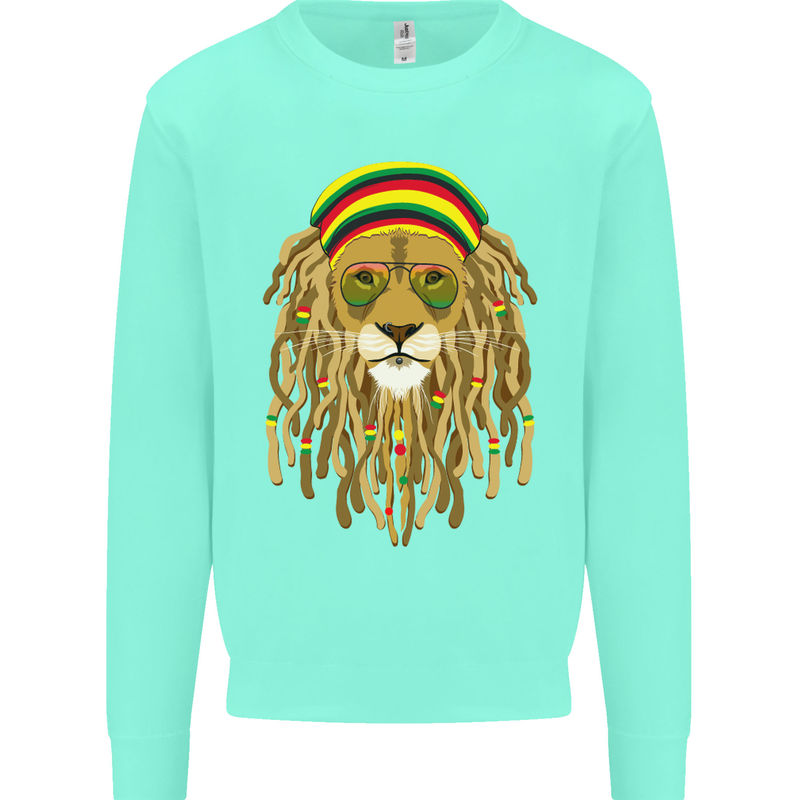 Dreadlock Rasta Lion Jamaica Jamaican Kids Sweatshirt Jumper Peppermint