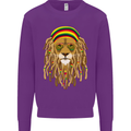 Dreadlock Rasta Lion Jamaica Jamaican Kids Sweatshirt Jumper Purple