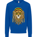 Dreadlock Rasta Lion Jamaica Jamaican Kids Sweatshirt Jumper Royal Blue
