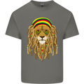 Dreadlock Rasta Lion Jamaica Jamaican Mens Cotton T-Shirt Tee Top Charcoal