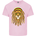 Dreadlock Rasta Lion Jamaica Jamaican Mens Cotton T-Shirt Tee Top Light Pink