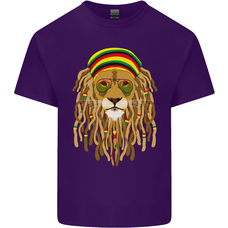 Dreadlock Rasta Lion Jamaica Jamaican Mens Cotton T-Shirt Tee Top Purple