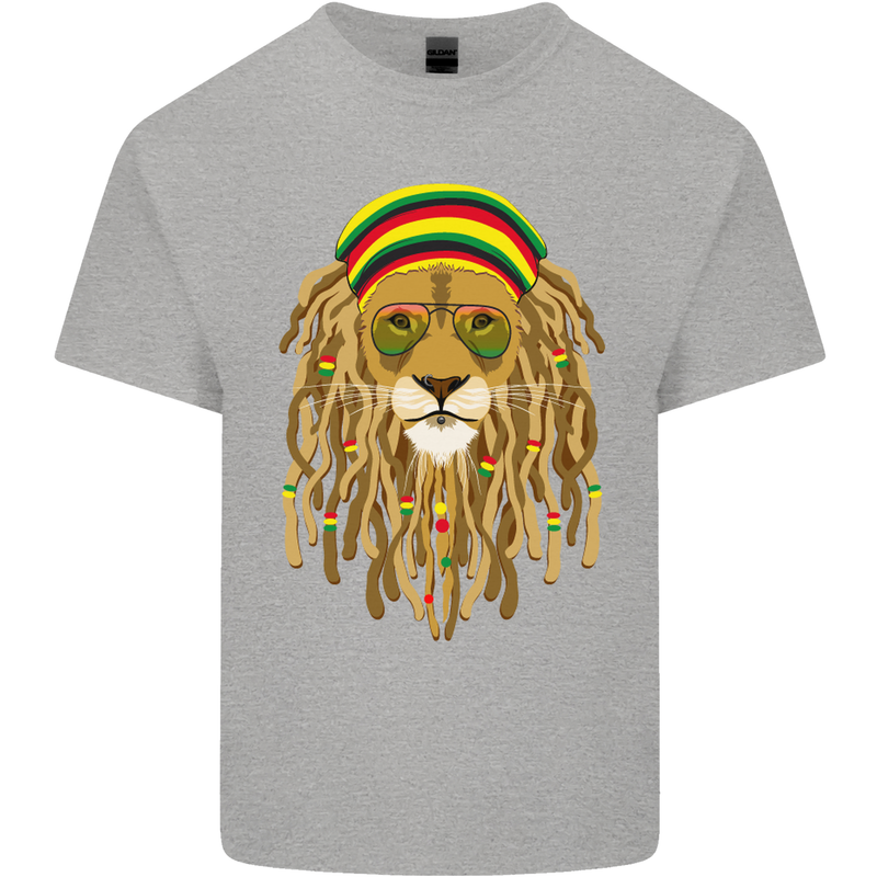 Dreadlock Rasta Lion Jamaica Jamaican Mens Cotton T-Shirt Tee Top Sports Grey