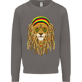 Dreadlock Rasta Lion Jamaica Jamaican Mens Sweatshirt Jumper Charcoal