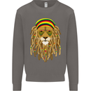 Dreadlock Rasta Lion Jamaica Jamaican Mens Sweatshirt Jumper Charcoal
