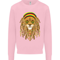 Dreadlock Rasta Lion Jamaica Jamaican Mens Sweatshirt Jumper Light Pink