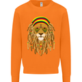Dreadlock Rasta Lion Jamaica Jamaican Mens Sweatshirt Jumper Orange