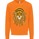 Dreadlock Rasta Lion Jamaica Jamaican Mens Sweatshirt Jumper Orange