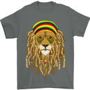 Dreadlock Rasta Lion Jamaica Jamaican Mens T-Shirt Cotton Gildan Charcoal