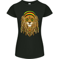 Dreadlock Rasta Lion Jamaica Jamaican Womens Petite Cut T-Shirt Black