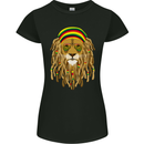 Dreadlock Rasta Lion Jamaica Jamaican Womens Petite Cut T-Shirt Black