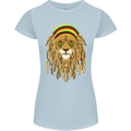Dreadlock Rasta Lion Jamaica Jamaican Womens Petite Cut T-Shirt Light Blue