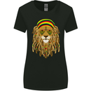 Dreadlock Rasta Lion Jamaica Jamaican Womens Wider Cut T-Shirt Black