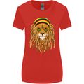 Dreadlock Rasta Lion Jamaica Jamaican Womens Wider Cut T-Shirt Red