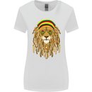 Dreadlock Rasta Lion Jamaica Jamaican Womens Wider Cut T-Shirt White