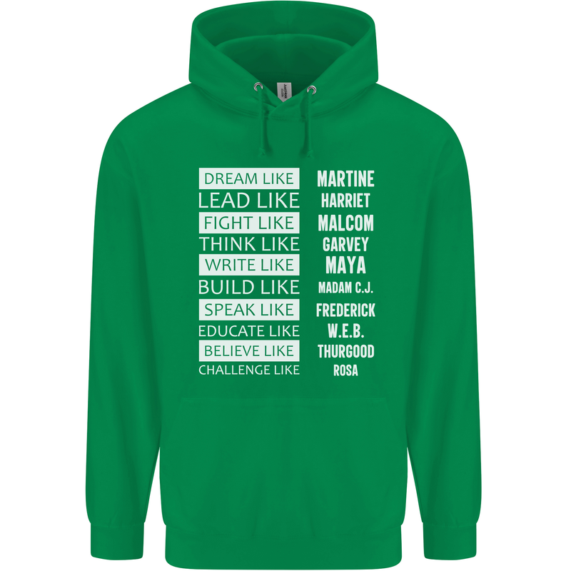 Dream Like Black Lives Matter History Month Childrens Kids Hoodie Irish Green