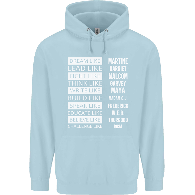 Dream Like Black Lives Matter History Month Childrens Kids Hoodie Light Blue