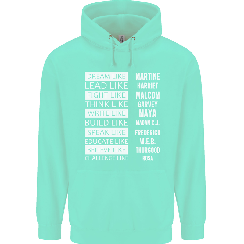 Dream Like Black Lives Matter History Month Childrens Kids Hoodie Peppermint