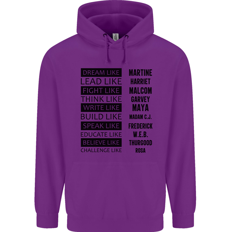 Dream Like Black Lives Matter History Month Childrens Kids Hoodie Purple
