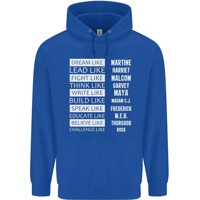 Dream Like Black Lives Matter History Month Childrens Kids Hoodie Royal Blue