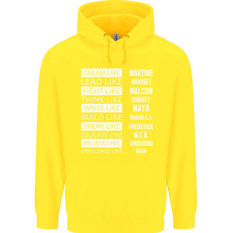 Dream Like Black Lives Matter History Month Childrens Kids Hoodie Yellow