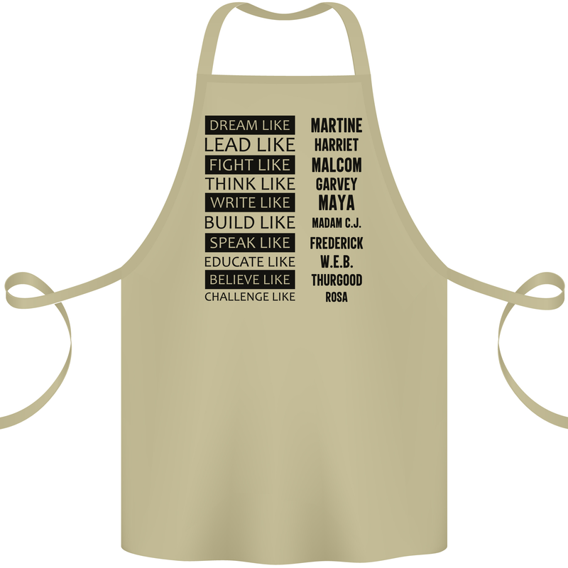 Dream Like Black Lives Matter History Month Cotton Apron 100% Organic Khaki