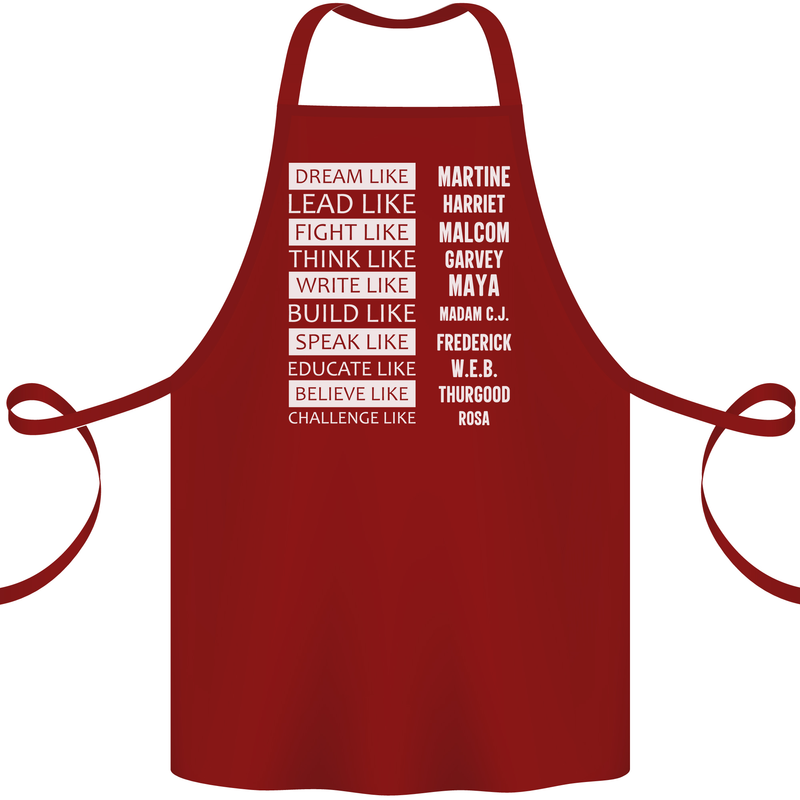 Dream Like Black Lives Matter History Month Cotton Apron 100% Organic Maroon