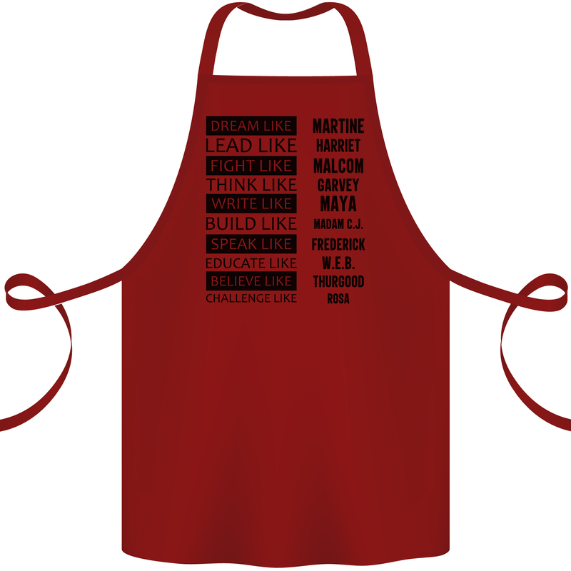 Dream Like Black Lives Matter History Month Cotton Apron 100% Organic Maroon