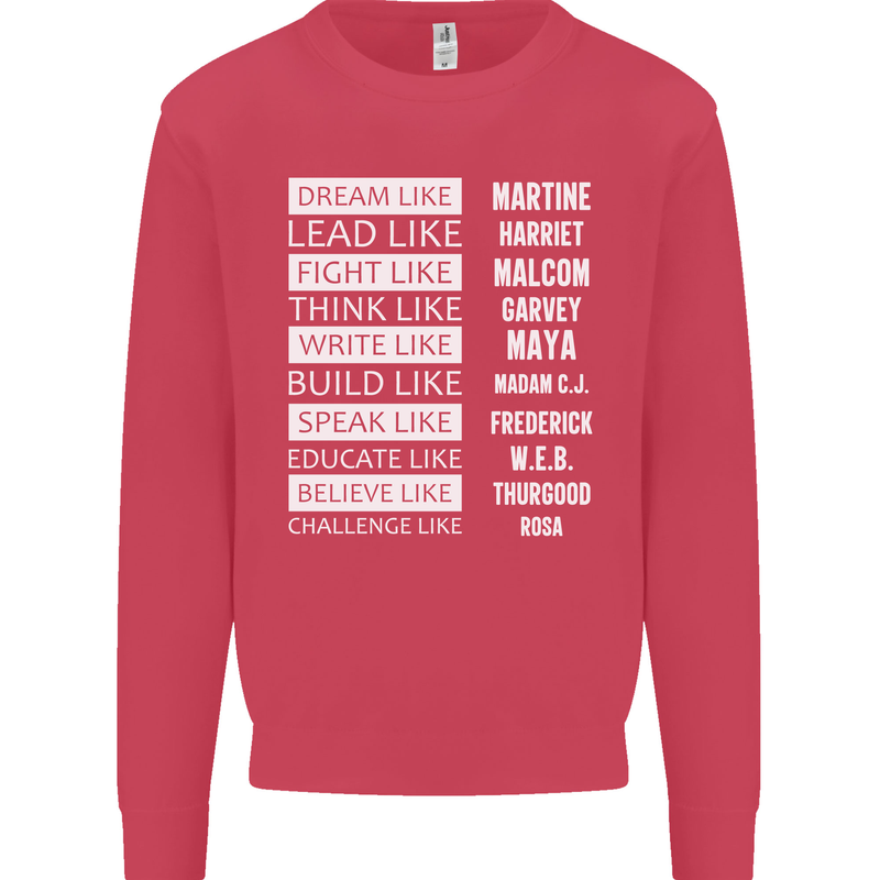 Dream Like Black Lives Matter History Month Kids Sweatshirt Jumper Heliconia