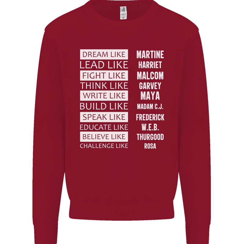 Dream Like Black Lives Matter History Month Kids Sweatshirt Jumper Red