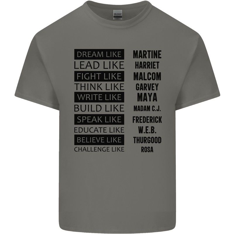 Dream Like Black Lives Matter History Month Kids T-Shirt Childrens Charcoal