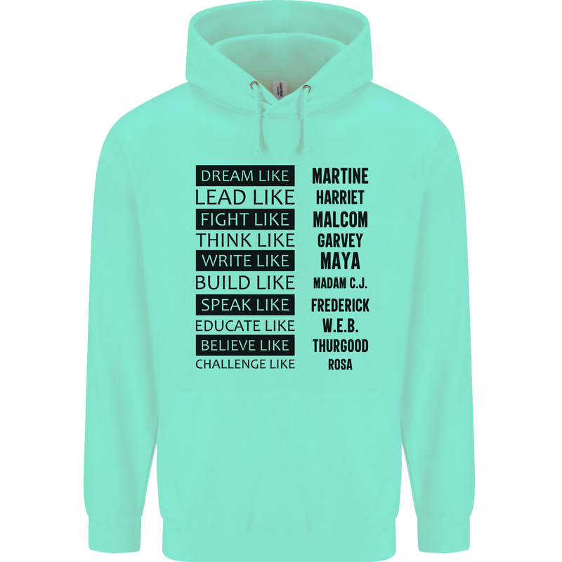 Dream Like Black Lives Matter History Month Mens 80% Cotton Hoodie Peppermint