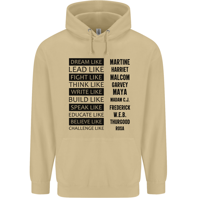 Dream Like Black Lives Matter History Month Mens 80% Cotton Hoodie Sand