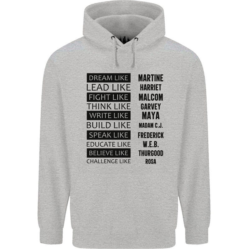 Dream Like Black Lives Matter History Month Mens 80% Cotton Hoodie Sports Grey