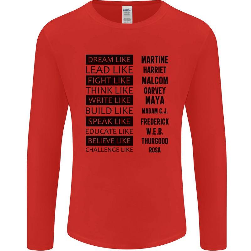 Dream Like Black Lives Matter History Month Mens Long Sleeve T-Shirt Red