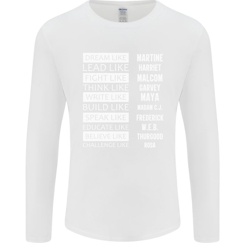 Dream Like Black Lives Matter History Month Mens Long Sleeve T-Shirt White