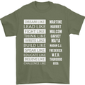 Dream Like Black Lives Matter History Month Mens T-Shirt Cotton Gildan Military Green