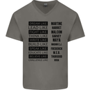 Dream Like Black Lives Matter History Month Mens V-Neck Cotton T-Shirt Charcoal