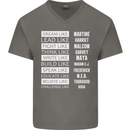 Dream Like Black Lives Matter History Month Mens V-Neck Cotton T-Shirt Charcoal