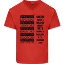 Dream Like Black Lives Matter History Month Mens V-Neck Cotton T-Shirt Red