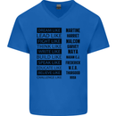 Dream Like Black Lives Matter History Month Mens V-Neck Cotton T-Shirt Royal Blue