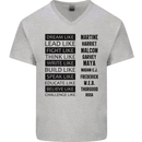 Dream Like Black Lives Matter History Month Mens V-Neck Cotton T-Shirt Sports Grey