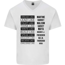 Dream Like Black Lives Matter History Month Mens V-Neck Cotton T-Shirt White