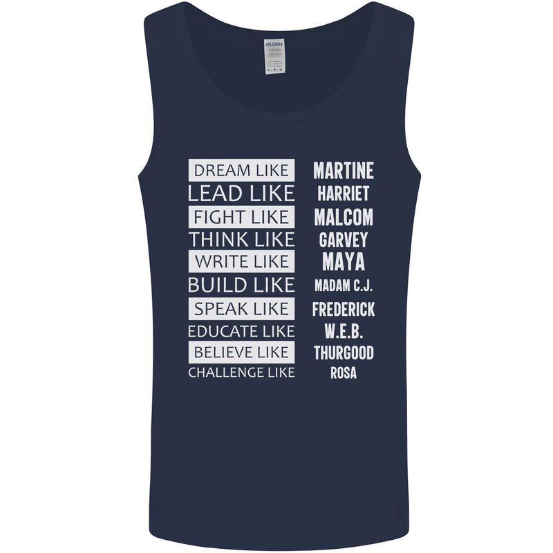 Dream Like Black Lives Matter History Month Mens Vest Tank Top Navy Blue