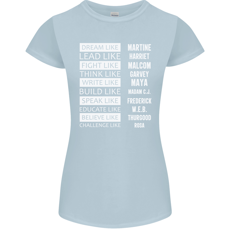 Dream Like Black Lives Matter History Month Womens Petite Cut T-Shirt Light Blue
